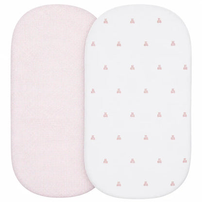 Ely's & Co.  2 Pack  Bassinet Jersey Sheets - Gingham Bear Collection