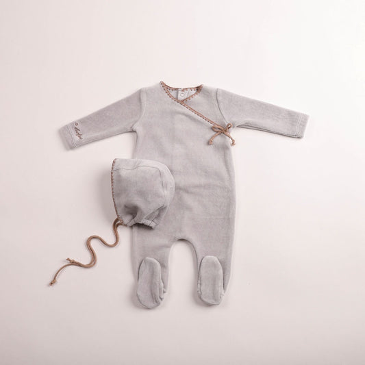 Bee and Dee Classic Stitch Velour Footie Set