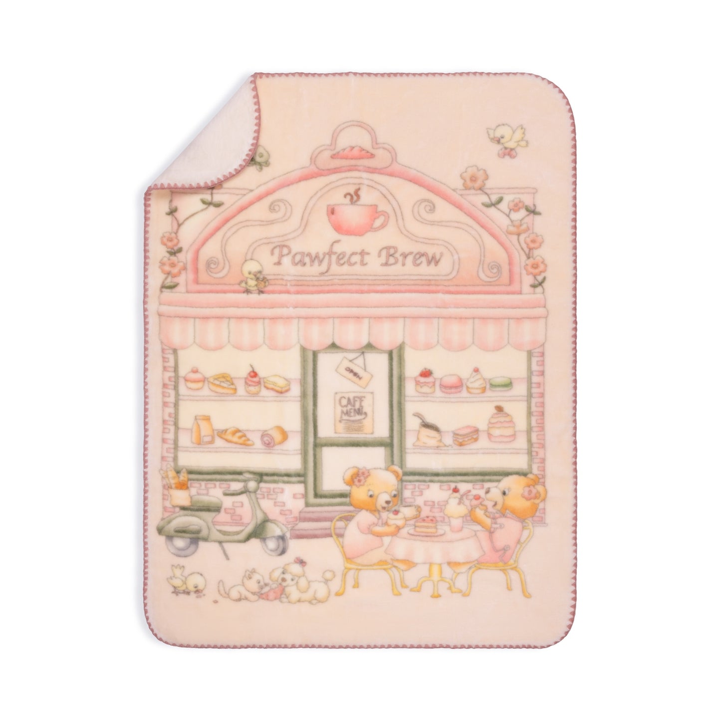 Lil Teddy's Pawfect Brew Blanket 43" x 32