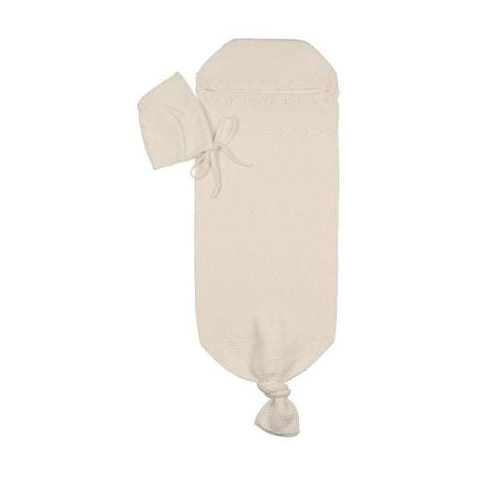 Peluche Pointelle Knit Cocoon & Bonnet