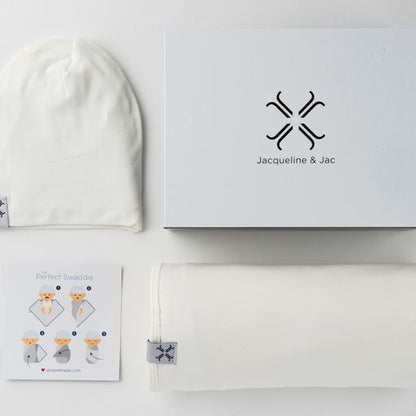 Jacqueline & Jac Classic Swaddle Blanket and Hat Set