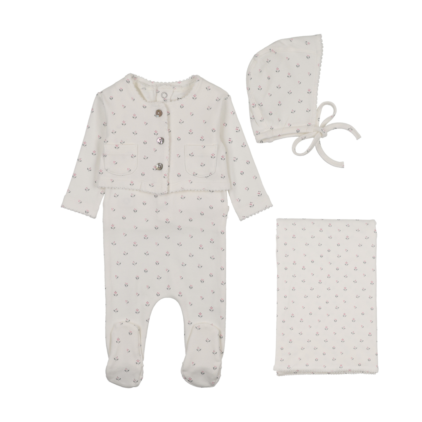 Bee and Dee Floral Cardigan Outfit + Blanket