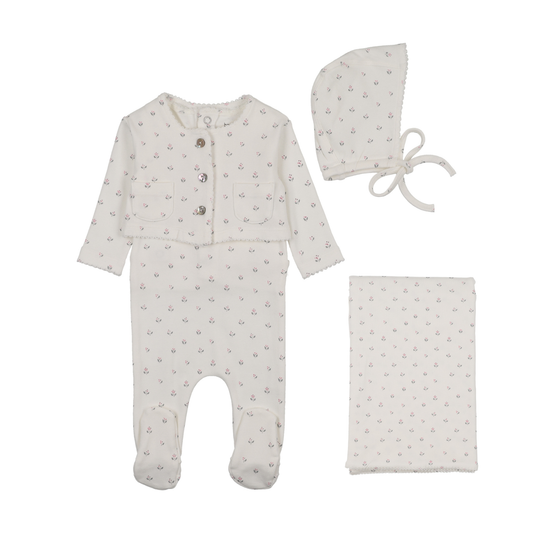 Bee and Dee Floral Cardigan Outfit + Blanket