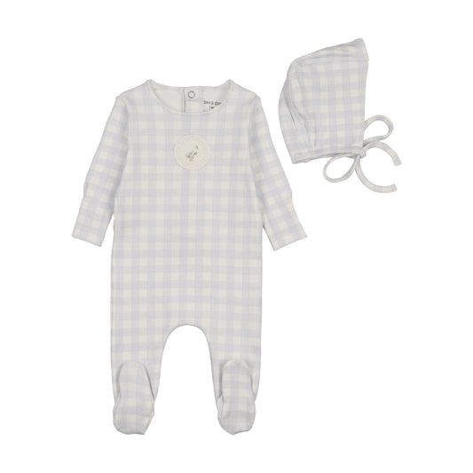 Bee and Dee Goose Plaid Footie Set
