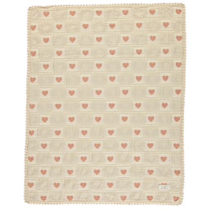 Bebe Organic Heart Patchwork Blanket