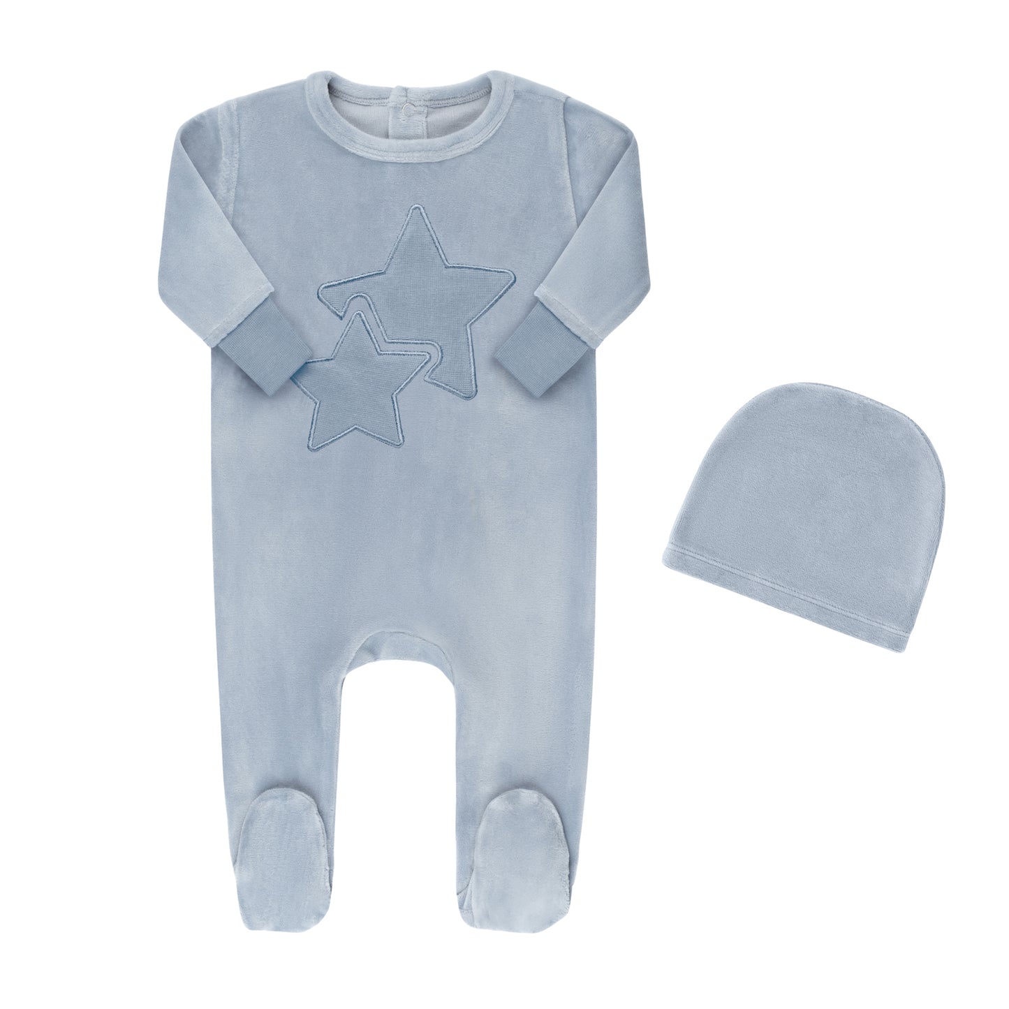 Tricot Bebe Ribbed Heart and Star Footie and Hat