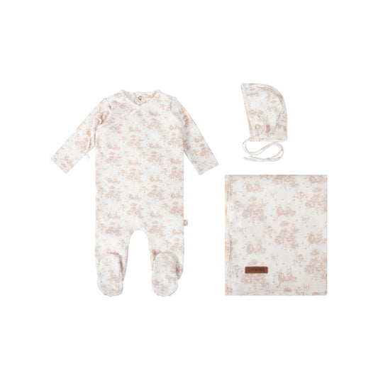 Citrine Tonal Floral Layette Set