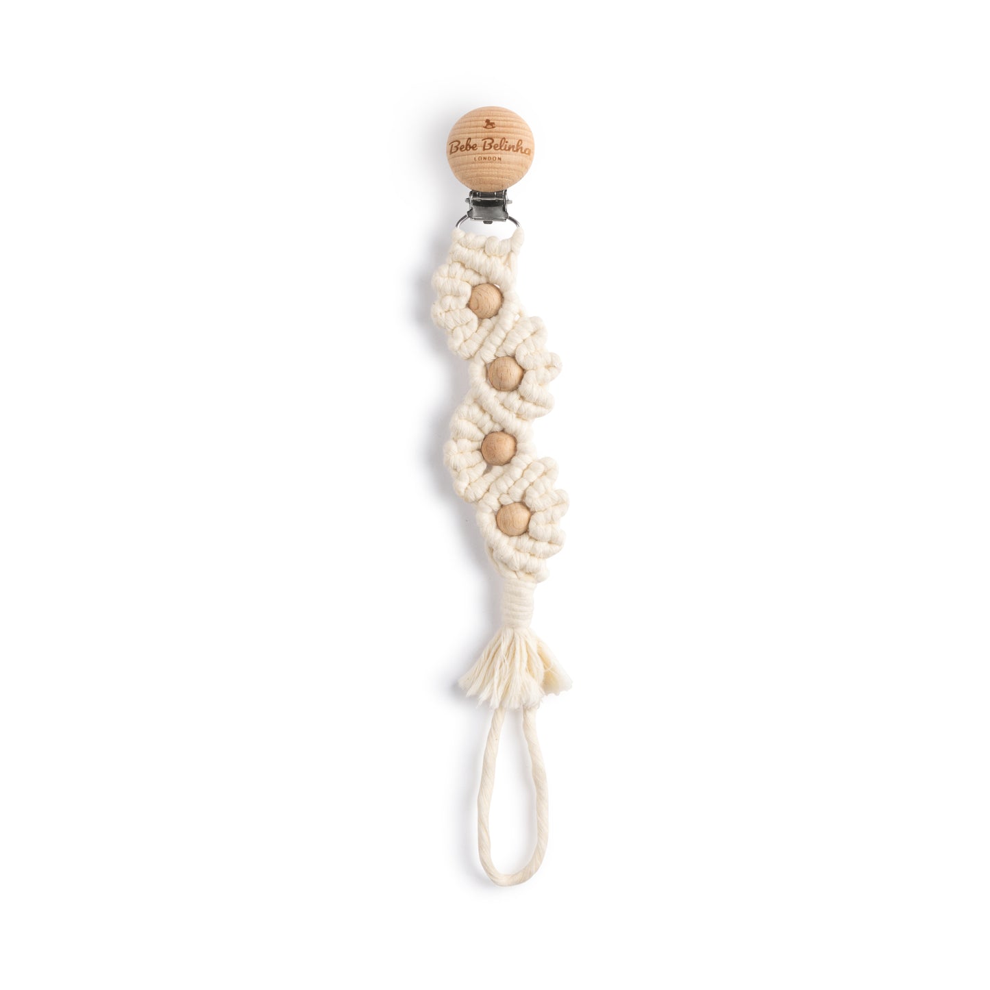 Bebe Belinha Organic Cotton Flower Pacifier Clip