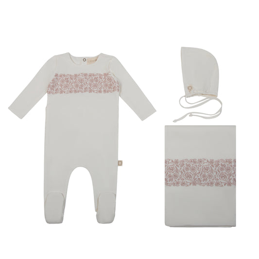 Citrine Lace Embroidery Layette Set