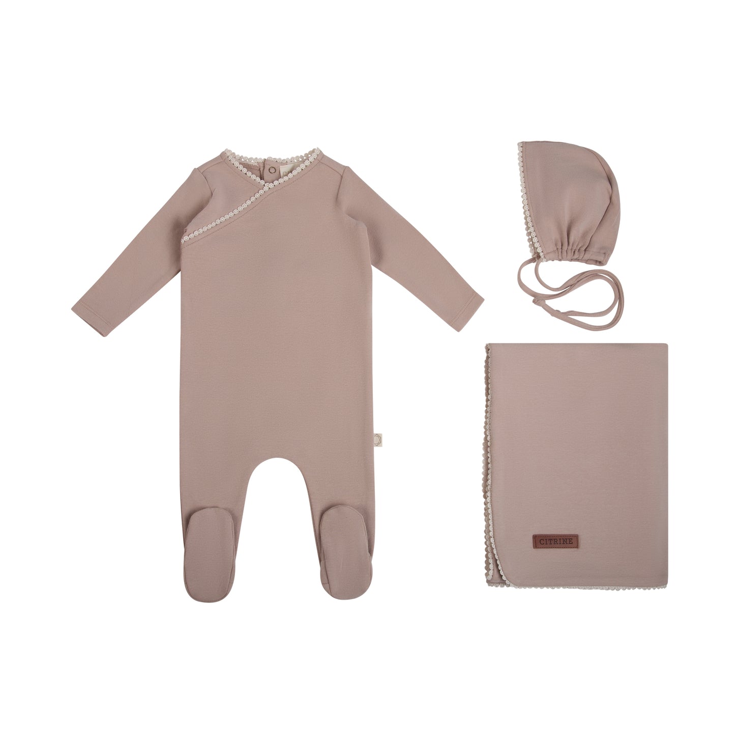 Lace Trim Cotton Layette Set