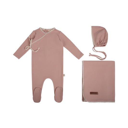 Lace Trim Cotton Layette Set