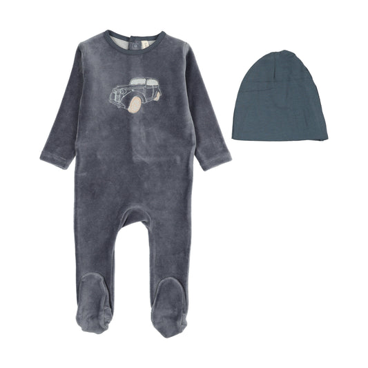 Lilette Velour Stitched Graphic Footie Set