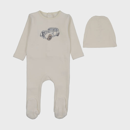 Lilette Velour Stitched Graphic Footie Set
