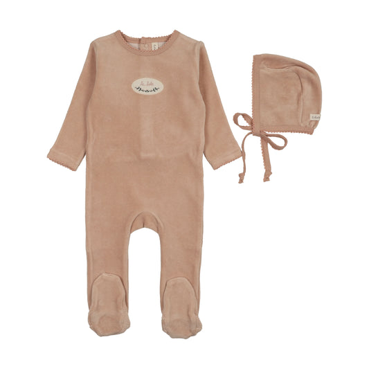 Lilette Velour Patch Footie Set
