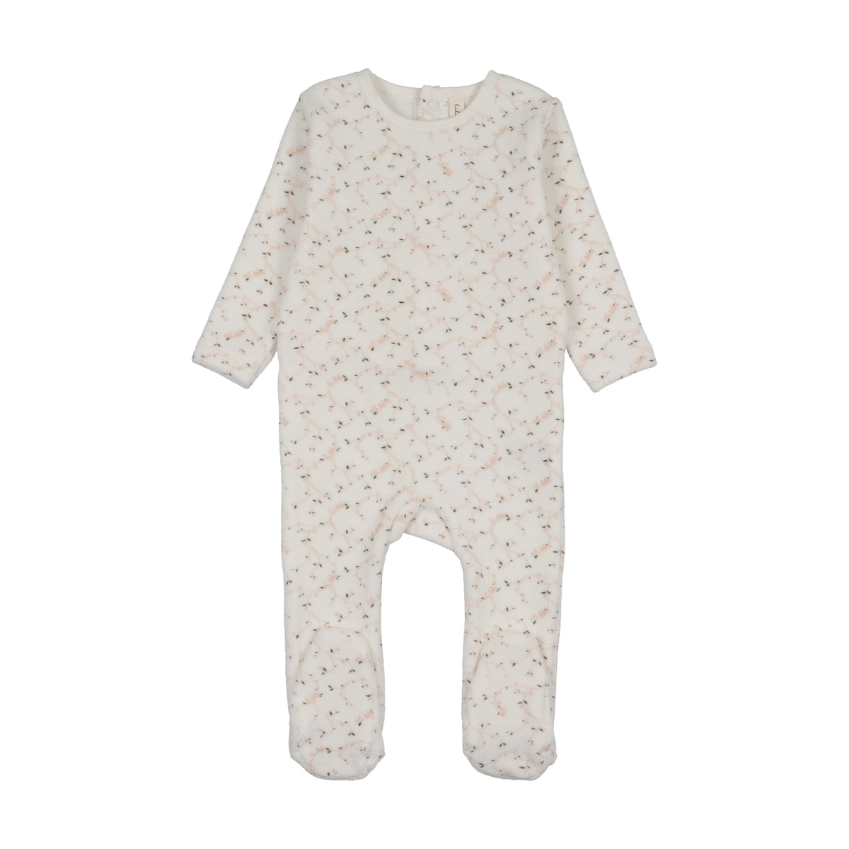 Lilette Velour Branch Print Footie