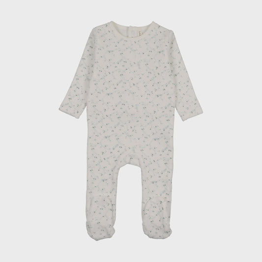 Lilette Velour Branch Print Footie
