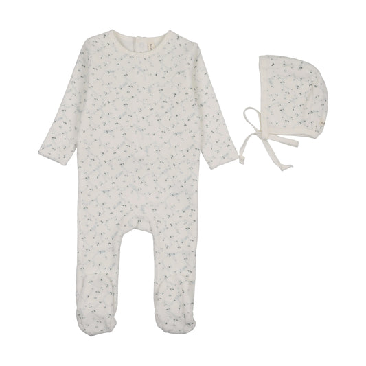 Lilette Velour Branch Print Footie Set
