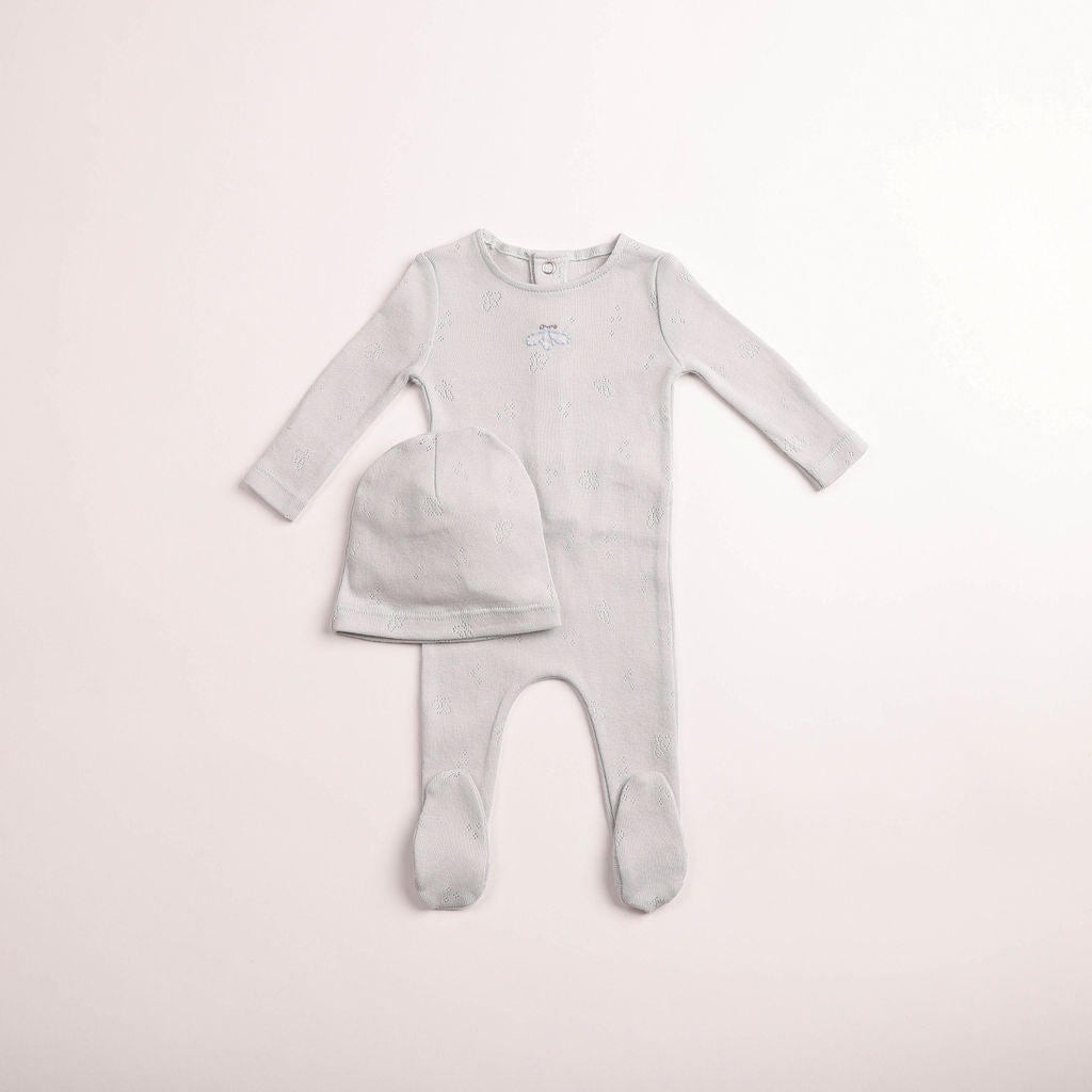 Bee and Dee Wings Pointelle Footie Set