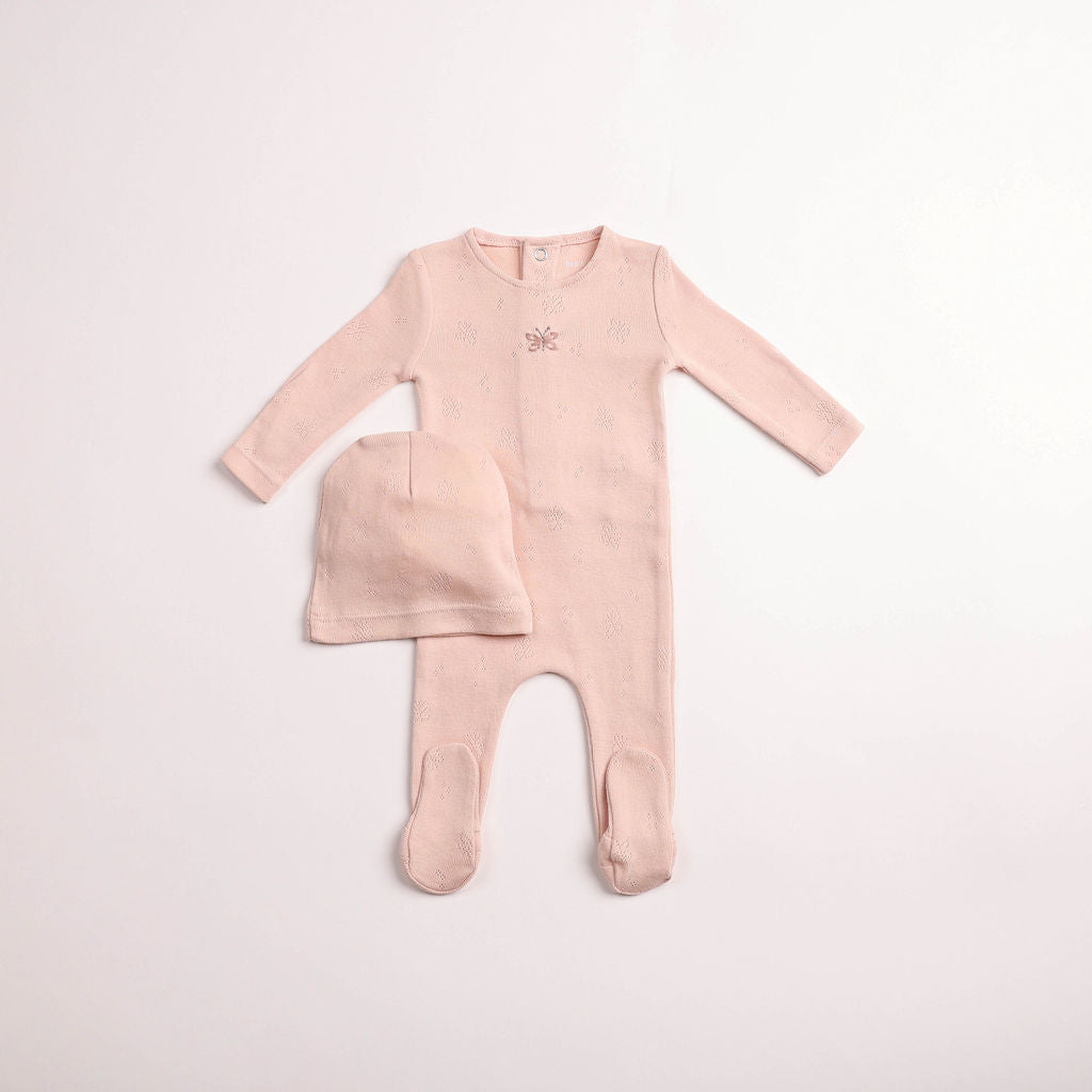 Bee and Dee Wings Pointelle Footie Set