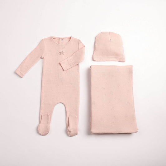 Bee and Dee Wings Pointelle Layette Set