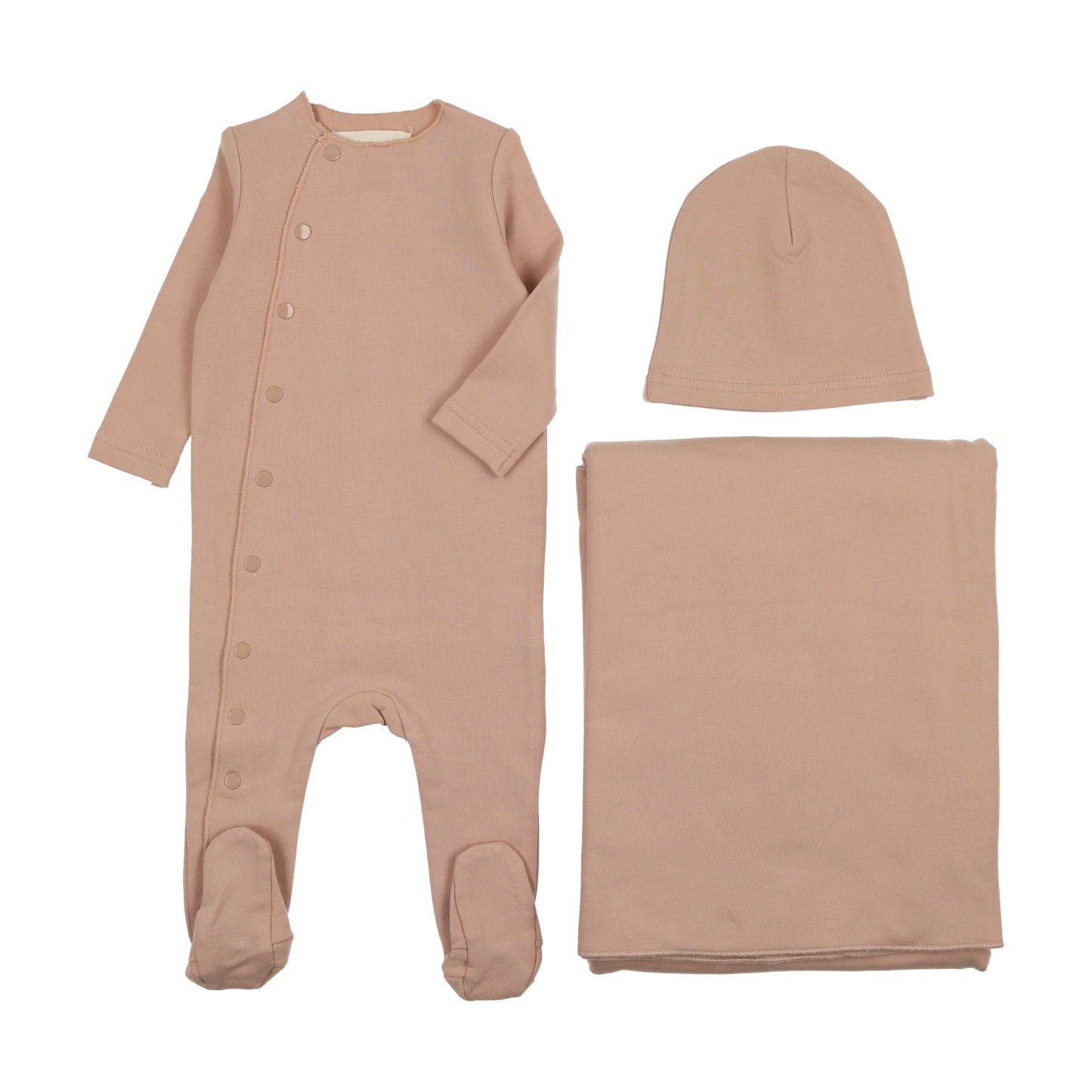 Mema Knits Side Snap Contrast Layette Set