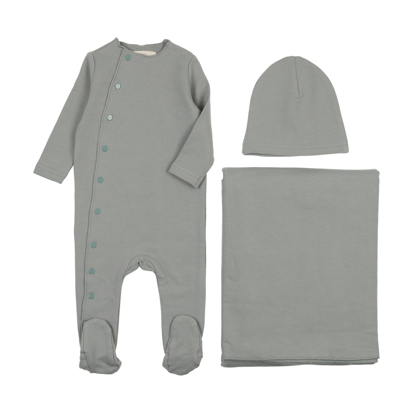 Mema Knits Side Snap Contrast Layette Set