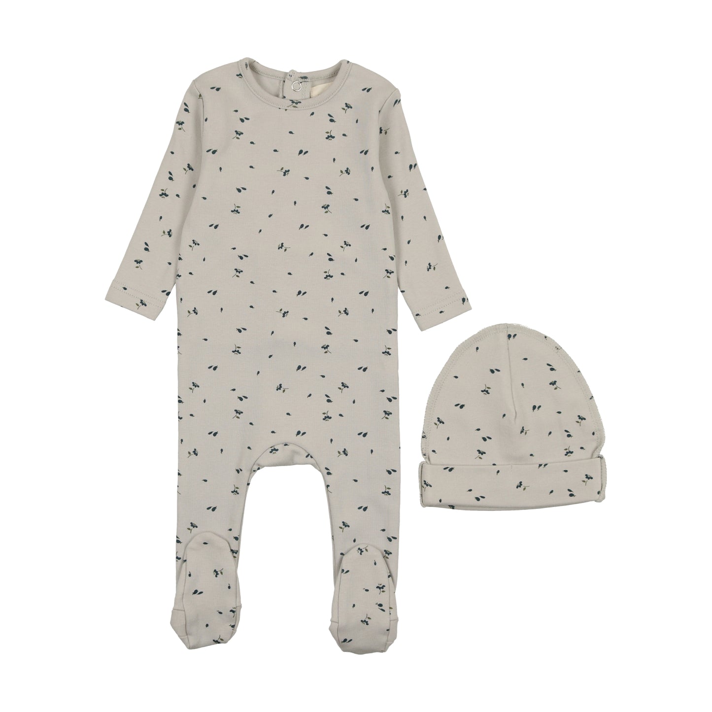 Mema Knits Floral Footie Set