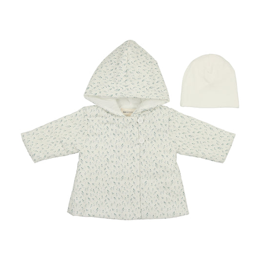 Mema Knit Floral Quilted Jacket + Beanie
