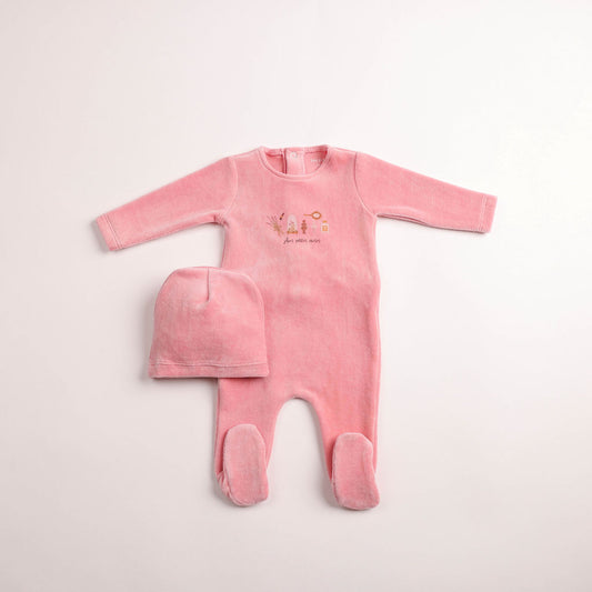 Bee and Dee Paraphernalia Velour Footie Set