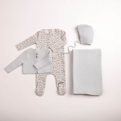 Bee and Dee Petit Fleurs Footie Cardigan Set + Blanket