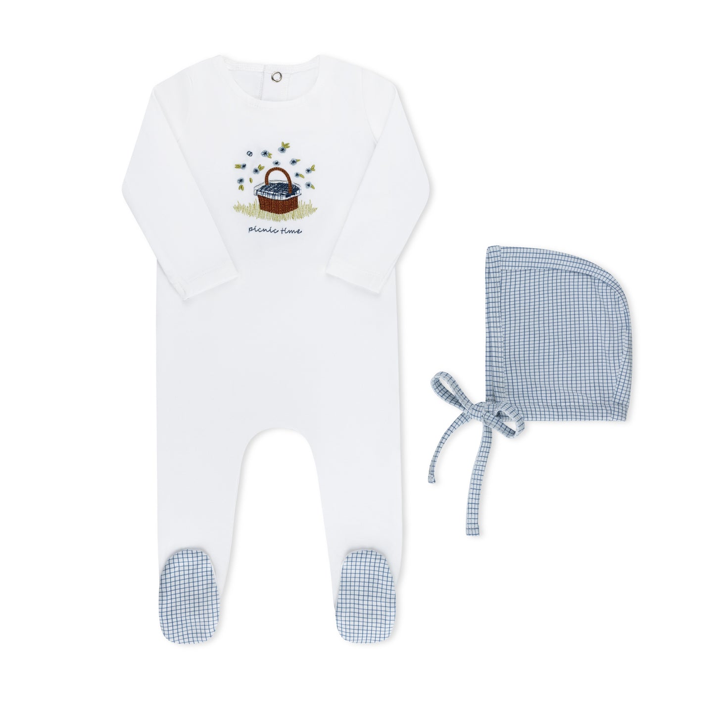 Tricot Bebe Picnic Basket Footie Set
