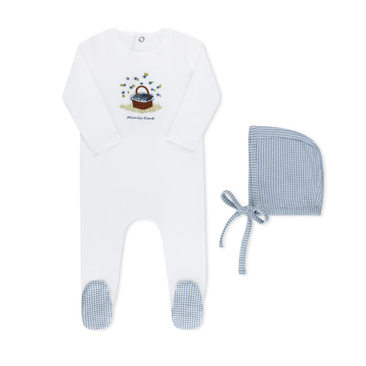 Tricot Bebe Picnic Basket Footie Set