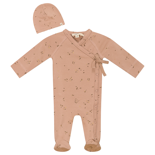 Fragile Scallop Stitch Branches Footie & Hat