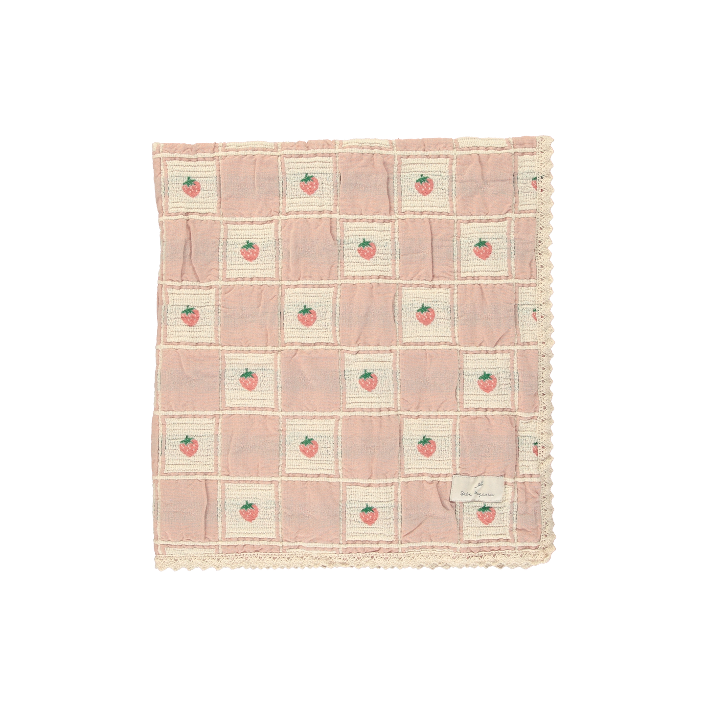Bebe Organic Strawberry Patchwork Blanket