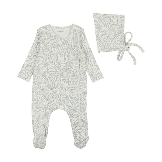 Bee and Dee Swirly Vines Wrap Footie Set