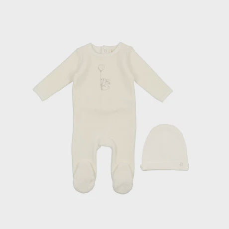 Lilette Velour Bunny Footie and Hat