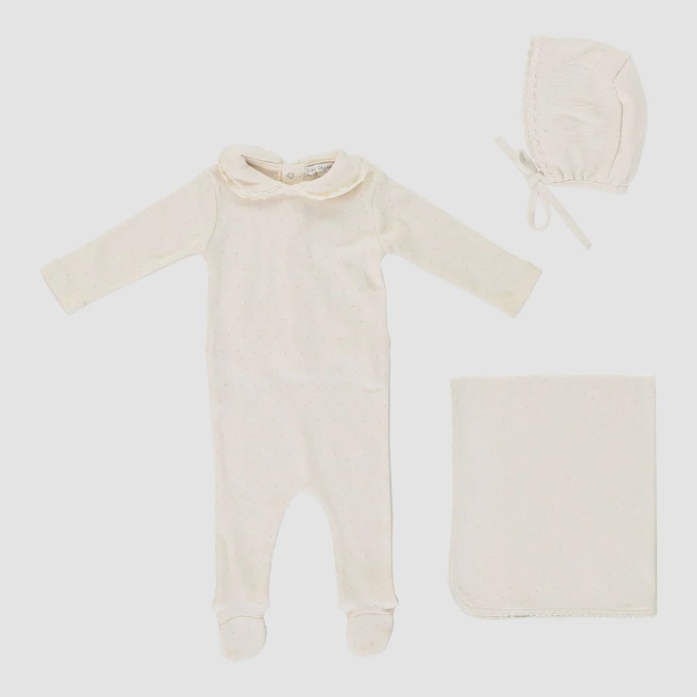 Bebe Organic Bebe Collar Overall Layette Set