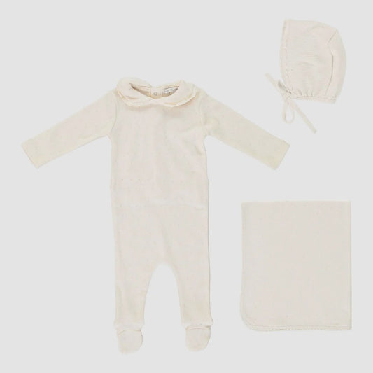 Bebe Organic Bebe Collar Overall Layette Set