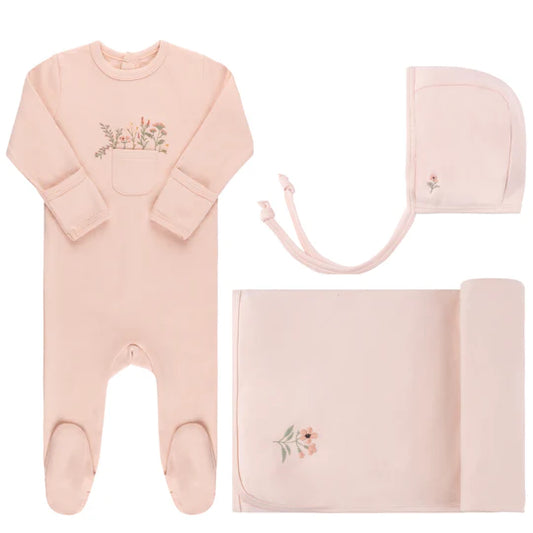 Ely's & Co. Cotton Pocket Full of Flowers Layette Set