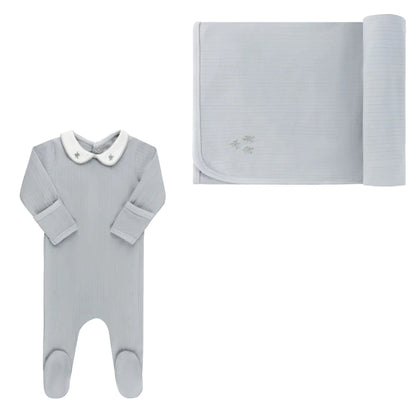 Ely's & Co. Wide Rib Wild Rib Rosebud Layette Set