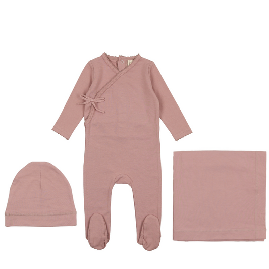 Lilette Brushed Cotton Wrapover Layette Set Aw23