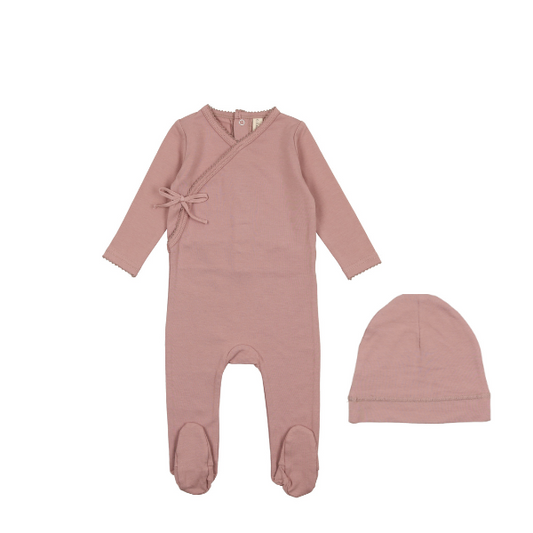 Lilette Brushed Cotton Wrapover Footie Set Aw23