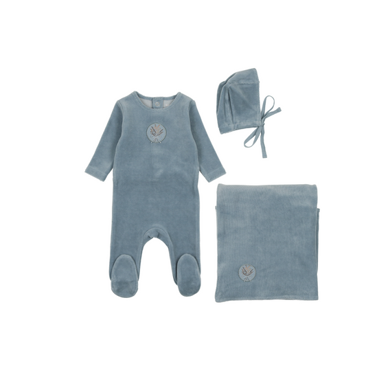 Bee and Dee Embroidered Center  Embossed Layette Set