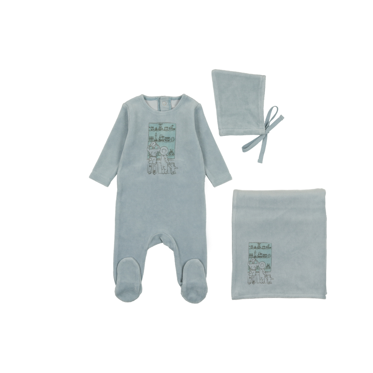 Bee and Dee Velour Window  Layette Set