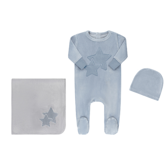 Tricot Bebe Ribbed Heart and Star Layette Set