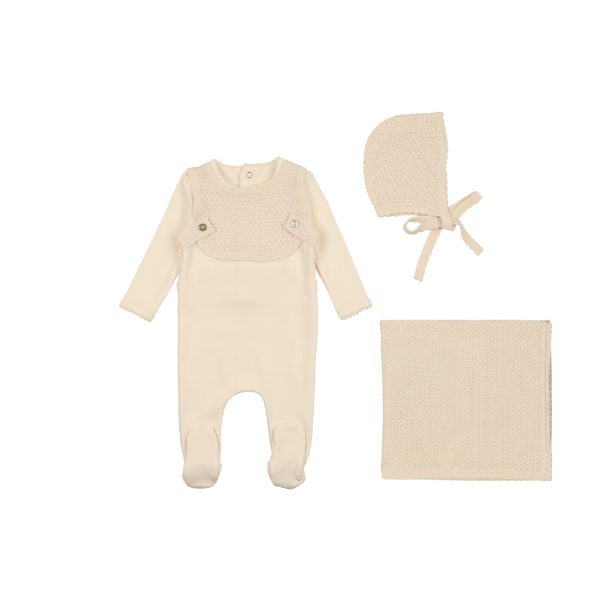 Bee and Dee Knit Overlay Cotton Layette Set