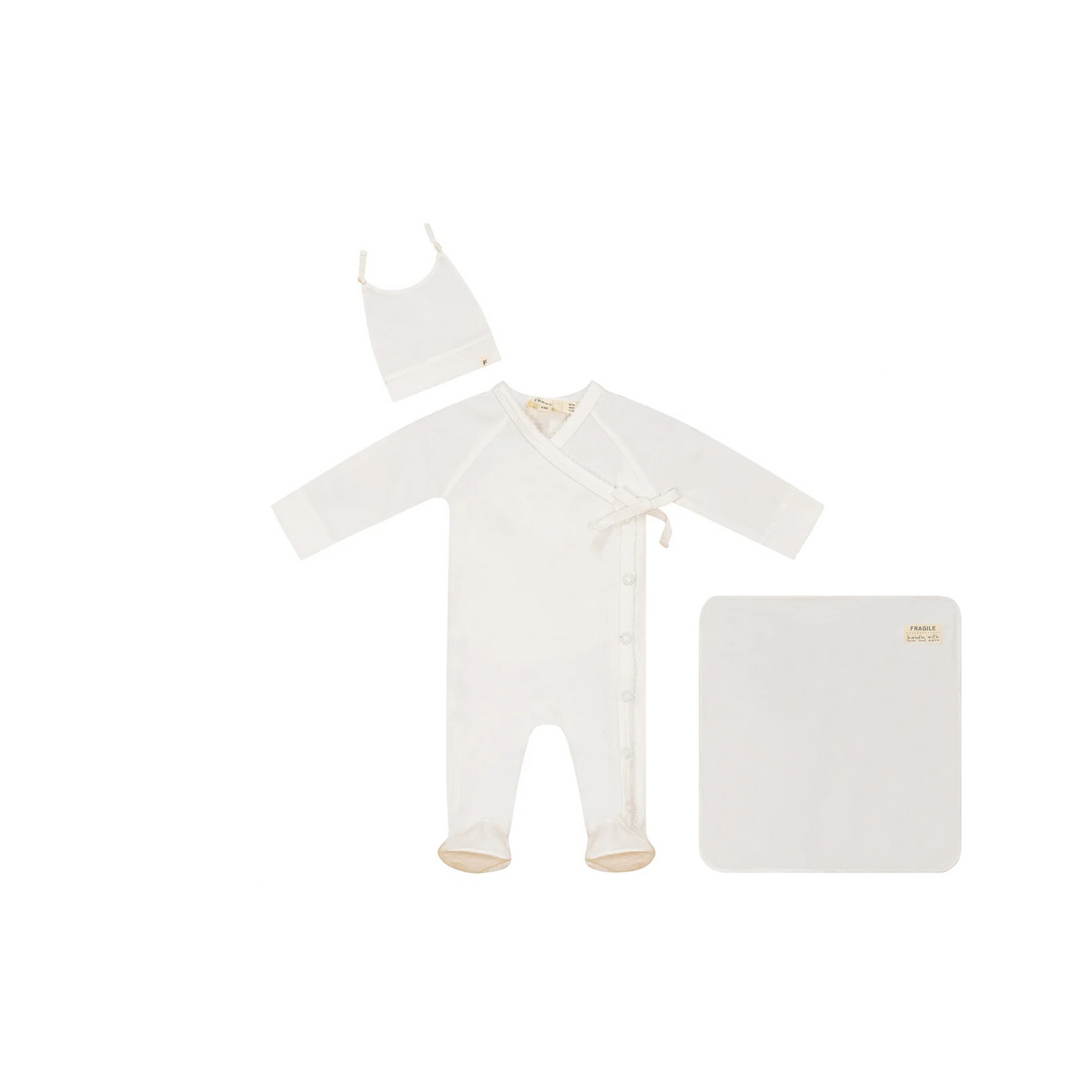 Fragile Solid  Scallop Stitch Layette Set