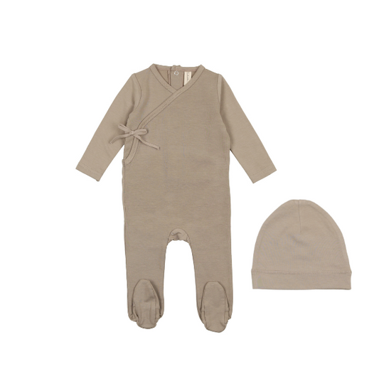 Lilette Brushed Cotton Wrapover Footie Set Aw23