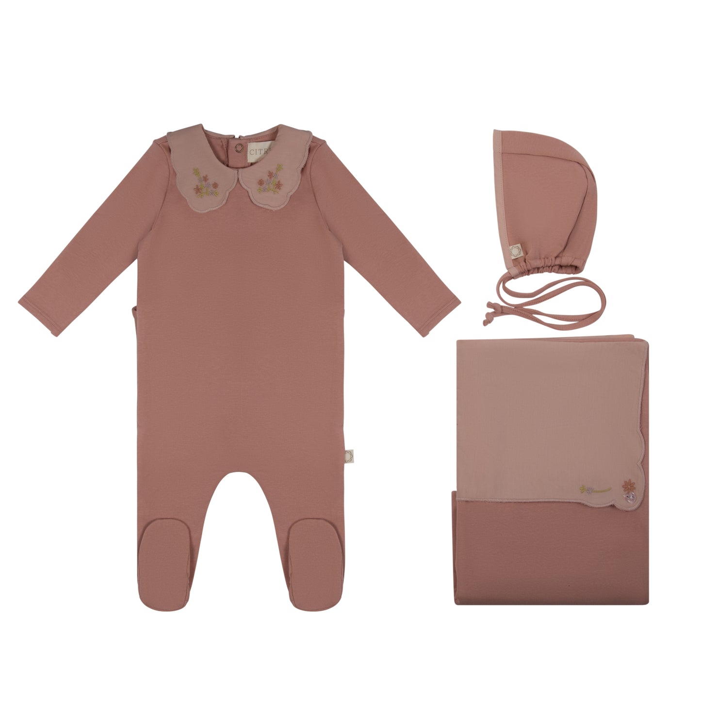 Citrine Vintage Collar Layette Set