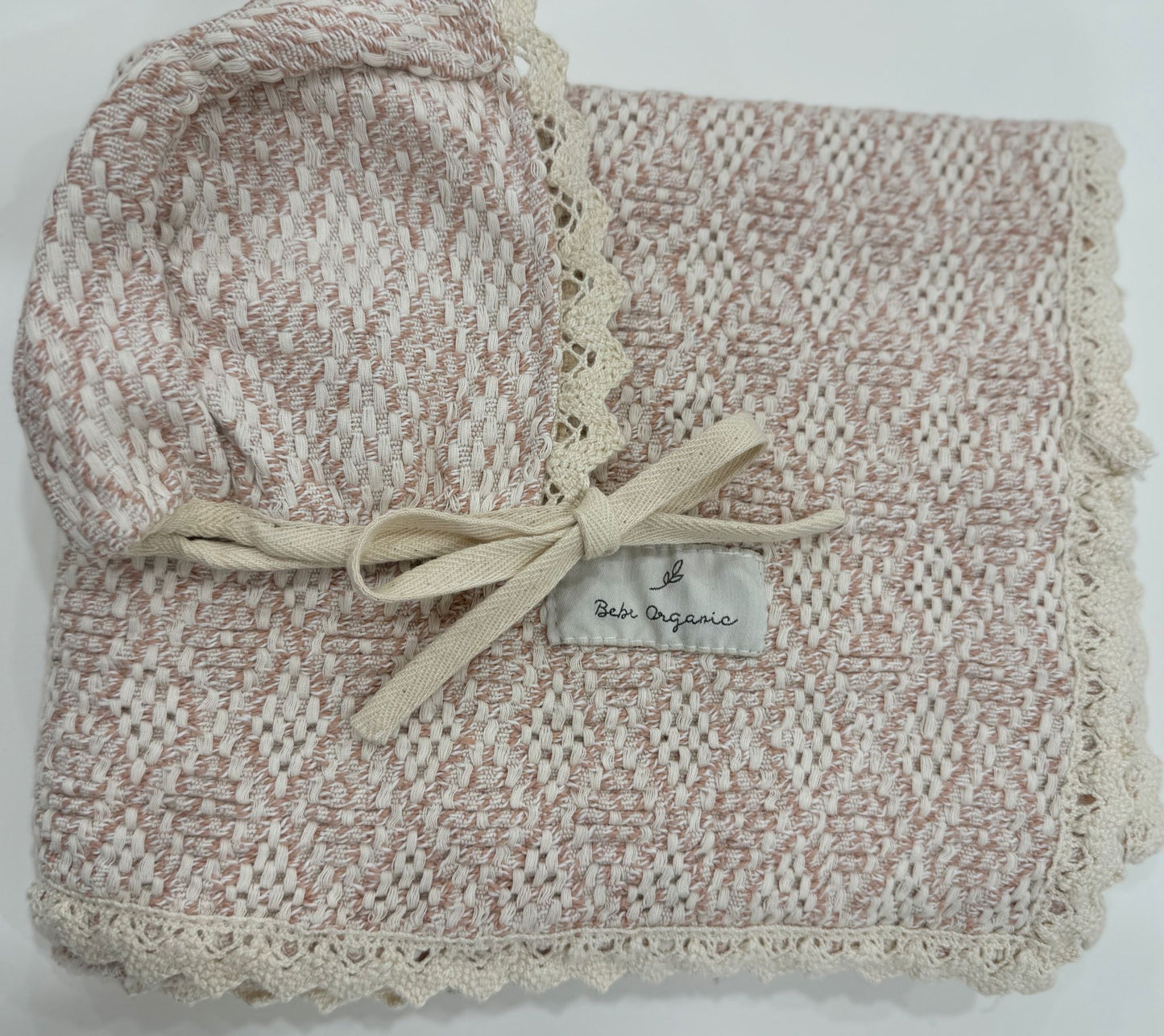 Bebe Organic Crochet Blanket and Bonnet Set